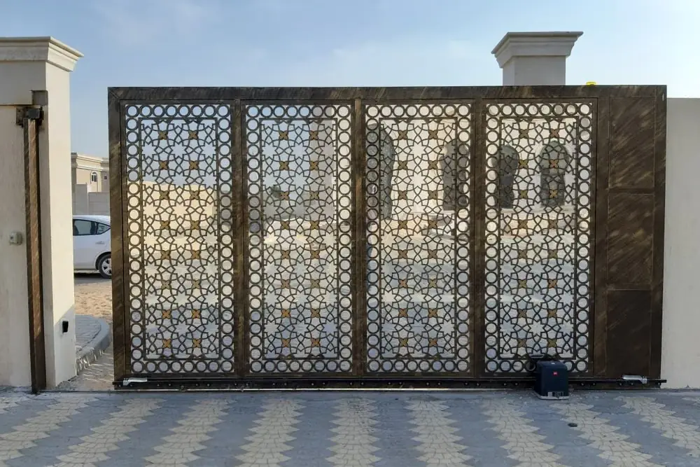Automatic sliding gate at a villa in the UAE